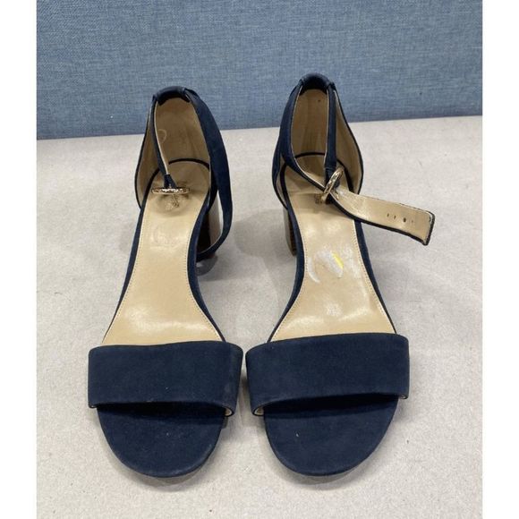 MICHAEL MICHAEL KORS Lena Leather Sandal Size Navy - Picture 1 of 7